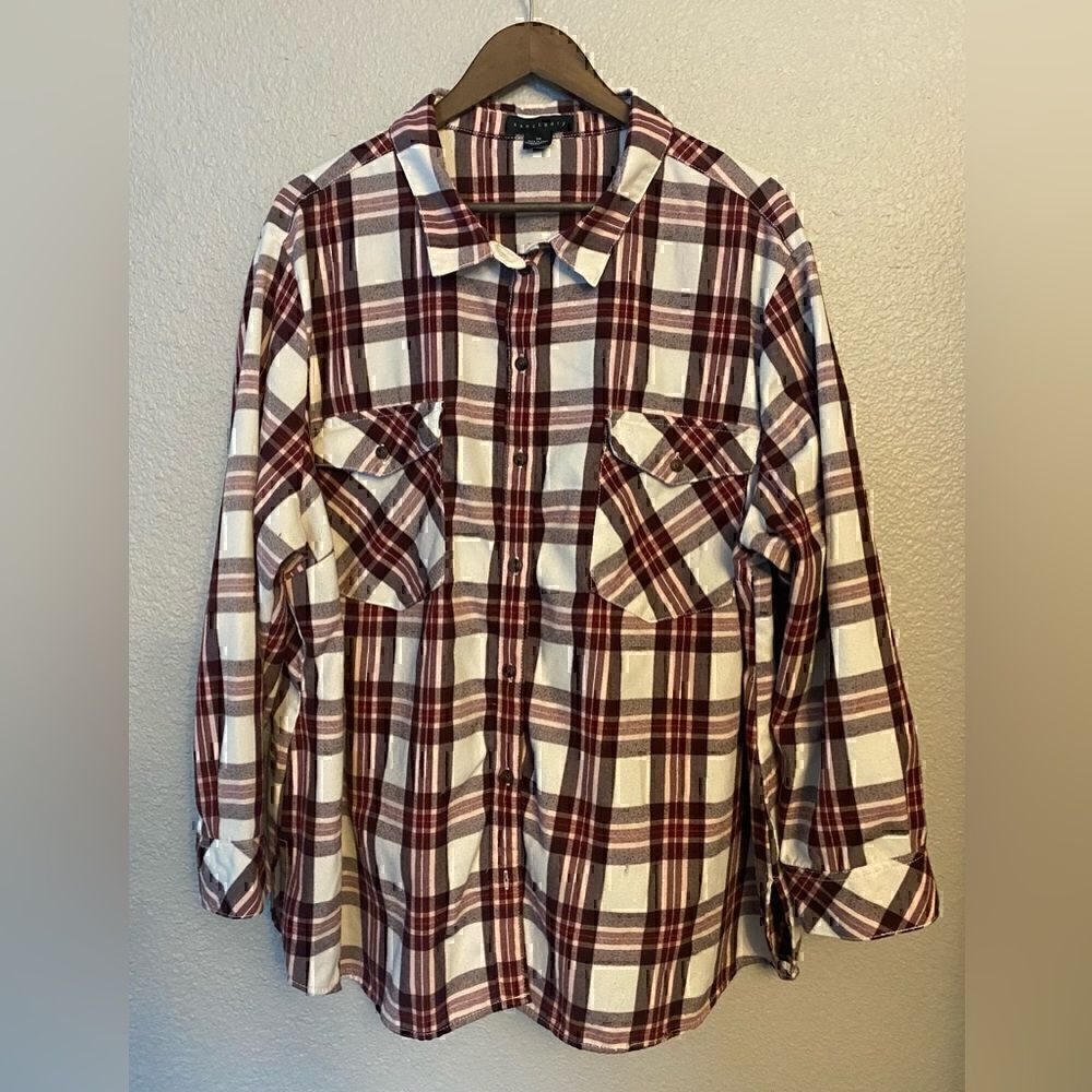 SANCTUARY BOYFRIEND FOR LIFE BUTTON UP LONG SLEEVE 3X - Picture 2 of 5